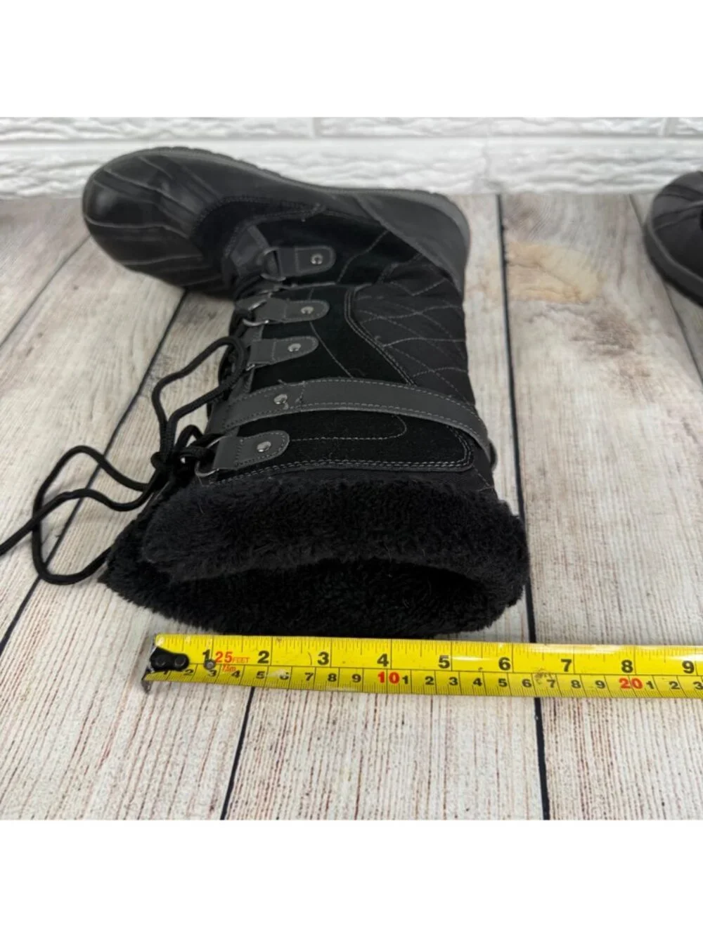 Weathermates by Khombu Black Tall Quilted Winter Snow Boots Size 8M